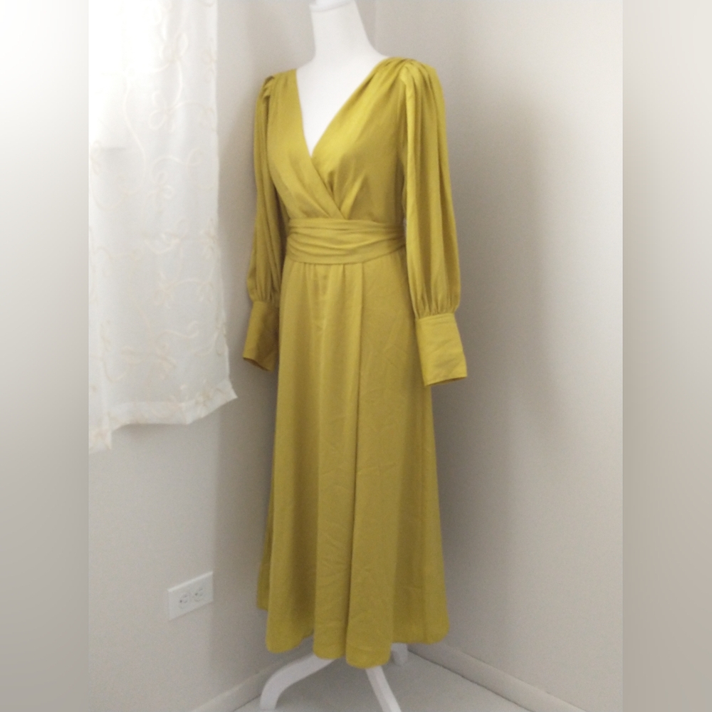 Banana Republic belted surplice midi dress 10 petite - Picture 6 of 14